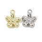 Alloy Charms, Flower Charms, Rack Plating, Cadmium Free & Nickel Free & Lead Free