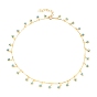 Brass Enamel Pendant Necklaces, with Bar Link Chains and Spring Ring Clasps, Star with Evil Eye