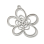 304 подвески из нержавеющей стали, цветочный шарм, лазерная резка, ионное покрытие (ip)
