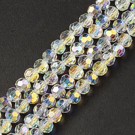 Transparentes perles de verre de galvanoplastie brins, facette, couleur ab , abaque