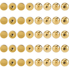 40 шт. 4 стили 303 гайки для сережек из нержавеющей стали, круглый и плоский круглый