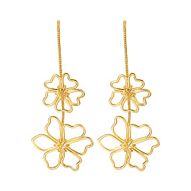 Chic Floral Cutout Earrings for Women, Vintage Alloy Studs with European and American Style