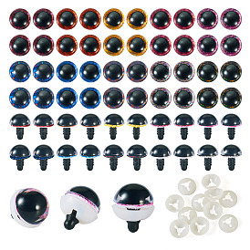 40 наборы 10 цвета пластиковые поделки глаза, безопасные глаза, с распоркой, для изготовления кукол, полукруглый