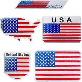 Aluminium Alloy United States American Flag Decal, Car Waterproof Badge Sticker, for Any Vehicle