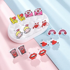 Деревянные серьги-гвоздики, с 304 гвоздями из нержавеющей стали, платина