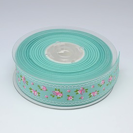 Flower Printed Grosgrain Ribbon Gift Package DIY Hairbow Ribbon