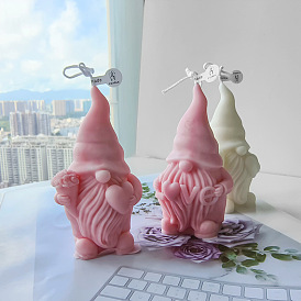 Valentine's Day Couple Dwarf/Gnome DIY Silicone 3D Statue Candle Molds, for Portrait Sculpture Scented Candle Making