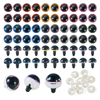 40 наборы 10 цвета пластиковые поделки глаза, безопасные глаза, с распоркой, для изготовления кукол, полукруглый