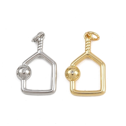 Латунные микро проложить кубического циркония подвески, с целью перехода в кольце, пиклбол, стойки покрытие, долговечный, без свинца и без кадмия