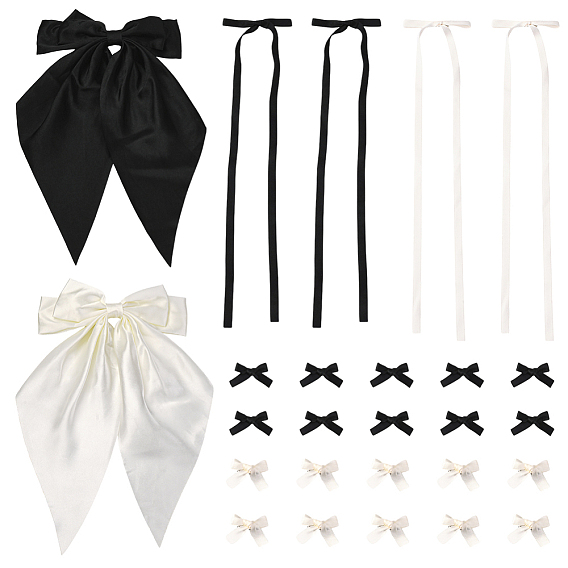 6 стили бантов из полиэстера для волос, с железным зажимом, аксессуары для волос для женщин девушка