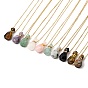 Openable Faceted Gemstone Perfume Bottle Pendant Necklaces for Women, 304 Stainless Steel Cable Chain Necklaces