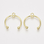 Alloy 2-Loop Link Pendants, Half Ring