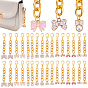 32 шт. 8 стильные эмалевые подвески-бантики из сплава, с алюминиевой цепью и карабинами из сплава, золотые
