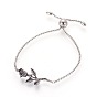 304 Stainless Steel Bolo Bracelets, Slider Bracelets, with Box Chains, Rose