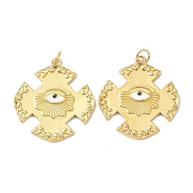 Латунь эмаль подвески, с целью перехода в кольце, долговечный, без свинца, без никеля и без кадмия, крест с глазом