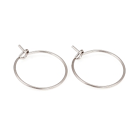 316L Surgical Stainless Steel Hoop Earring Findings, Wine Glass Charms Findings