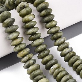 Natural Chinese Jade Southern Jade Beads Strands, Saucer Beads