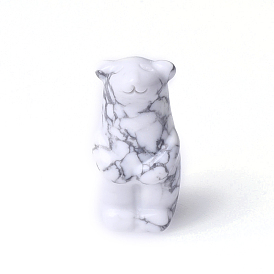 Резная статуя белого медведя из натурального драгоценного камня, Камень Рейки для домашнего офиса, рабочего стола, украшение по фэн-шуй