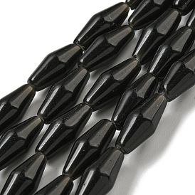 Natural Obsidian Beads Strands, Bicone
