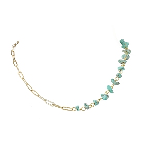 304 бусины ручной работы из драгоценных камней и цепочки-скрепки из нержавеющей стали, золотые