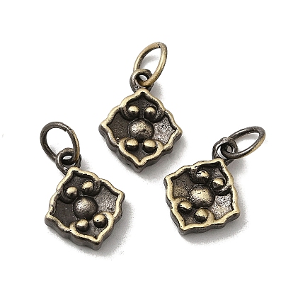 Pendentifs en laiton plaqués sur support de style tibétain, avec des anneaux de saut, plaqué longue durée, charme de verrouillage de longévité