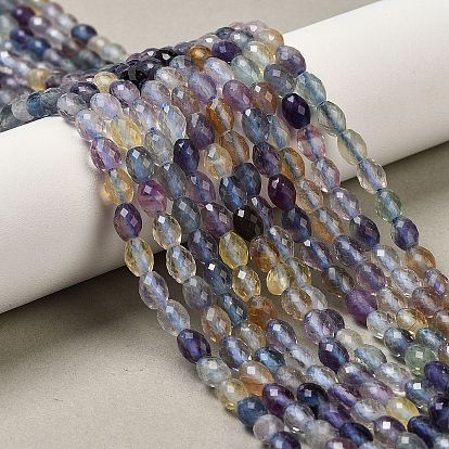 Природного флюорита бисер нитей, граненые, рис