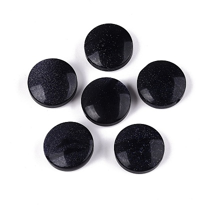 Perles de pierre de soleil synthétiques en forme de pièces, plat rond