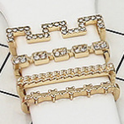 Alloy Rhinestones Watch Band Charms Set, Watch Band Decorative Ring Loops