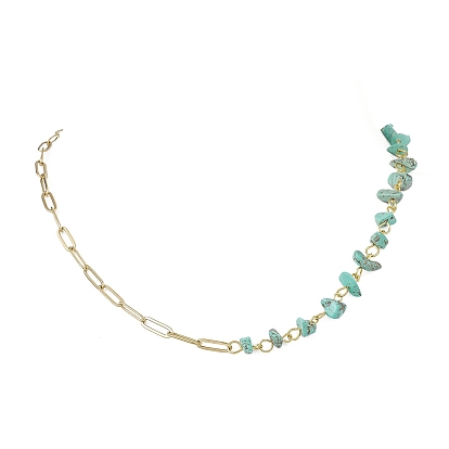 304 бусины ручной работы из драгоценных камней и цепочки-скрепки из нержавеющей стали, золотые