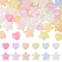 50шт 2 стили прозрачные кракле акриловые бусины, звезда и сердца