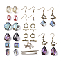 DIY Earring Making, with Electroplate Crystal Glass Beads, Brass Earring Hooks & Jump Rings, Iron Head Pins, Alloy Toggle Clasps