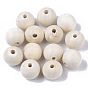Natural Unfinished Wood Beads, Waxed Wooden Beads, Smooth Surface, Round, Macrame Beads, Large Hole Beads