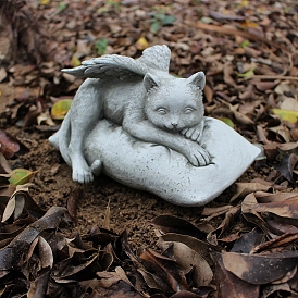 Resin Angel Cat & Dog Figurines Ornaments, Garden Outdoor Decoration