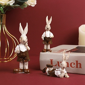 Easter Theme Resin Couple Rabbit Display Decoration, for Home Desktop Decoration