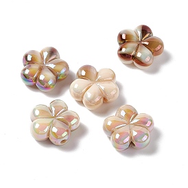 Opaque Acrylic Beads, AB Color, 5-Petal Flower