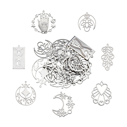 14 шт 7 стили 201 подвески из нержавеющей стали, лазерная резка, разнообразные