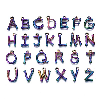 Ionenbeschichtung (IP) 304 Edelstahlanhänger, Alphabet A ~ z