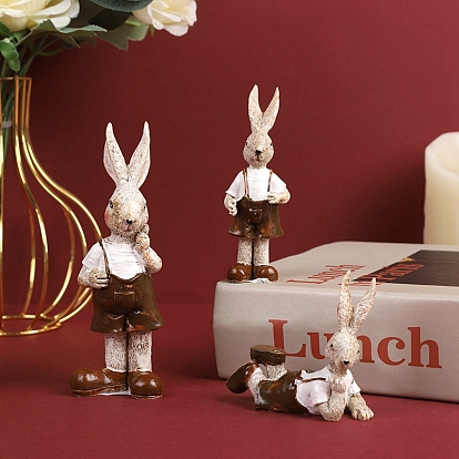 Décoration d'exposition de lapin en résine sur le thème de pâques, pour la décoration de bureau à la maison