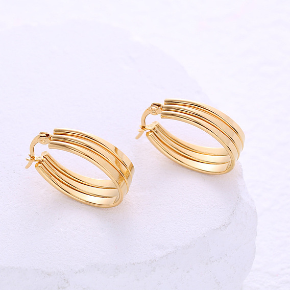 Тройные серьги-кольца в форме буквы U из нержавеющей стали