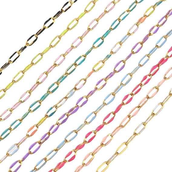 304 Эмалированные кабельные цепи из нержавеющей стали, пайки, с катушкой, ионное покрытие (ip), реальный 18 k позолоченный