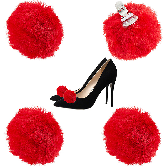 4шт. пряжки для обуви из шерстяных помпонов, съемное украшение для обуви