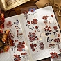 3 Sheets 3 Styles Rose Waterproof PVC Scrapbooking Stickers, Hot Stamping Self Adhesive Flower Decals, for DIY Scrapbooking