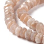 Natural Sunstone Beads Strands, Faceted, Rondelle
