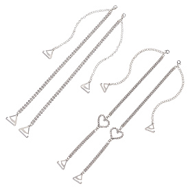 2 комплекты 2 стильные латунные стразы нескользящие бретельки для бюстгальтера, эластичный регулируемый держатель для лямок бюстгальтера, с карабин-лобстерами 