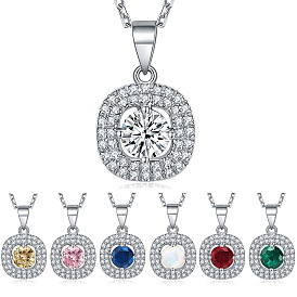 925 Silver Pendant Necklace with Minimalist Zirconia - Fashionable and Sophisticated Accessory