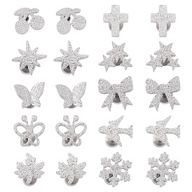 10 пары 10 стили 304 серьги-гвоздики из нержавеющей стали, цвет нержавеющей стали