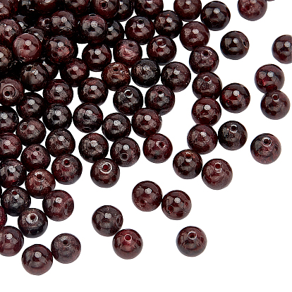 Гранат природный бисер нитей, круглые