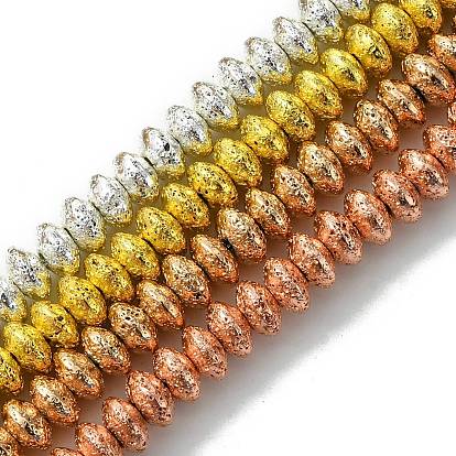 Гальванические бусины из натуральной лавы, рондель, блюдце бусины