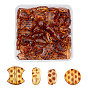 80Pcs 4 Style Transparent Acrylic Beads, Imitation Leopard Skins, Mixed Shapes