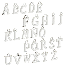 Aluminium Anhänger & Charms, alphabetische Form, Silberfarbe überzogen